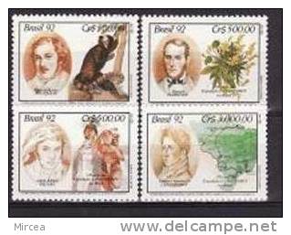 C404 - Bresil 1992 - Michel No.2472-5 Neufs** - Unused Stamps