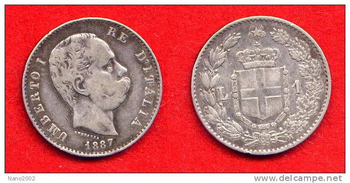 ITALIE - ITALIA - ITALY - UMBERTO I - LIRE - LIRA 1887 - 1878-1900 : Umberto I