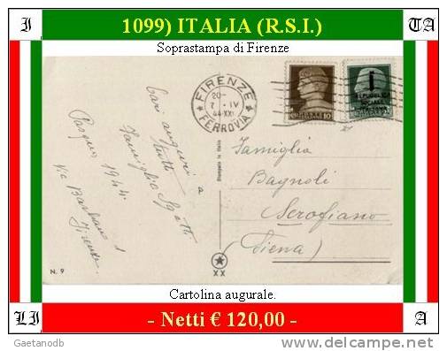 Firenze 01099 (R.S.I.) - Cartolina Augurale. - Marcophilia