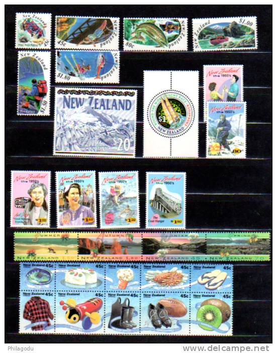 1994 NZ Tourisme , Voile, Mount Cook, Saisons, Oiseaux,légendes,entre Yv. 1269 Et 1339 + Bf  **, Cote 181 € - Ongebruikt