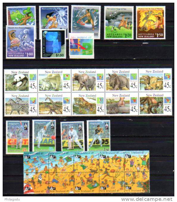 1994 NZ Tourisme , Voile, Mount Cook, Saisons, Oiseaux,légendes,entre Yv. 1269 Et 1339 + Bf  **, Cote 181 € - Unused Stamps