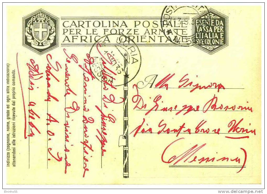 1936 Colonie Italiane Etiopia - Annullo PM 55 Quartier Generale Divisione Sabauda - Ethiopie