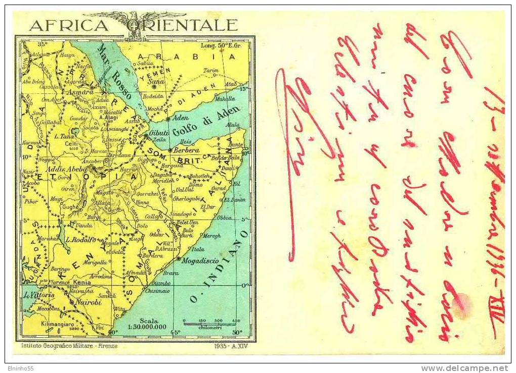 1936 Colonie Italiane Etiopia - Annullo PM 55 Quartier Generale Divisione Sabauda - Ethiopië