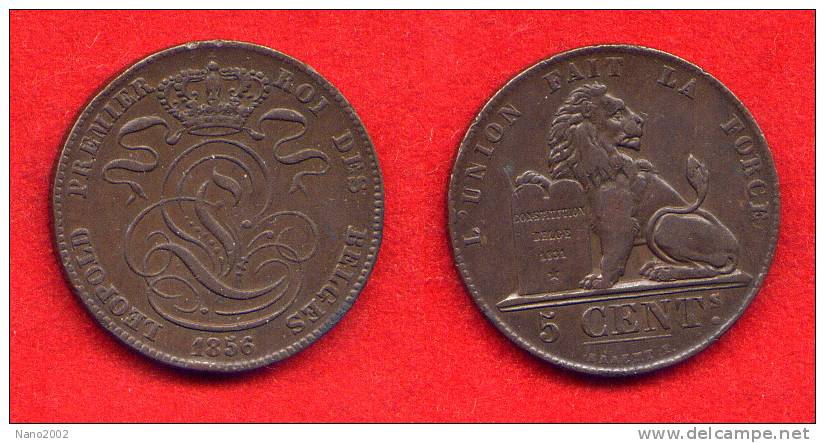 BELGIQUE - BELGIUM - LEOPOLD Ier - 5 CENTIMES 1856 - TRES BELLE MONNAIE - 5 Cent