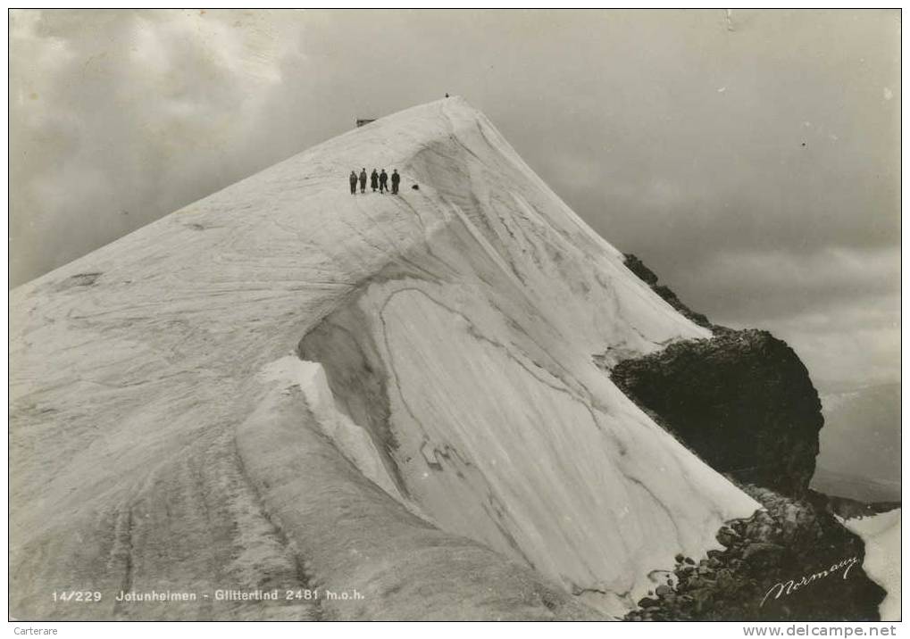 Norvège,alpes Scandinaves,glaciaire,JOTUNHEIMEN,GLITTERTIND,aventuriés,escalade,rare,carte Signée - Norvège