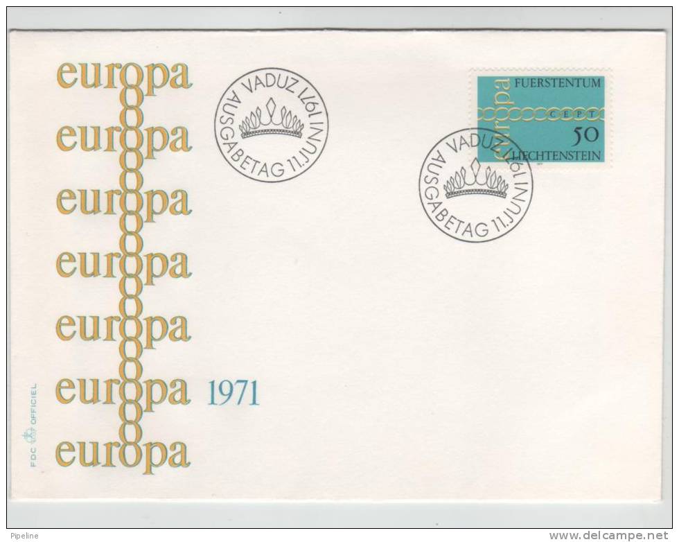 Liechtenstein FDC 11-6-1971 EUROPA CEPT With Cachet - 1971