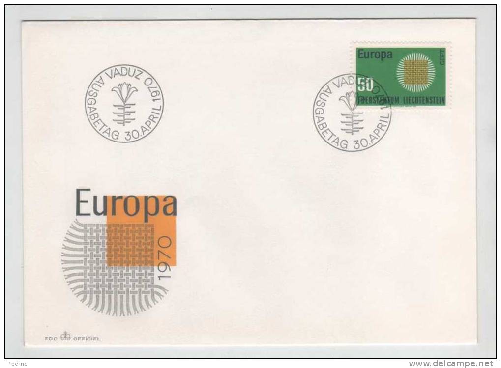 Liechtenstein FDC 30-4-1970 EUROPA CEPT With Cachet - 1970