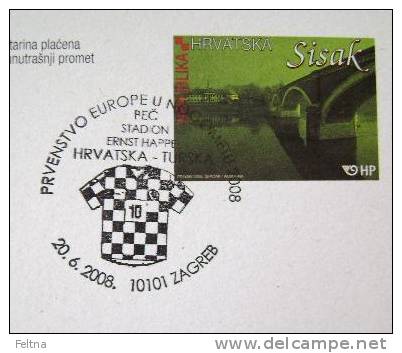 2008 CROATIA CANCELATION ON POSTAL CARD CROATIA - TURKEY MATCH ON UEFA EURO 08 SOCCER FOOTBALL FUSSBALL - Europees Kampioenschap (UEFA)