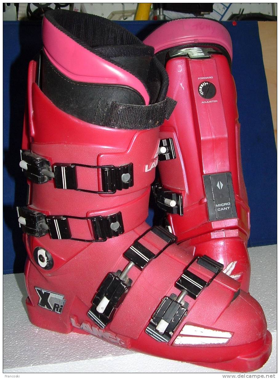 LANGE XRI N.10(43)-Scarponi Sci Ski Boots - Fucsia-4 Leve 1980's-Chaussures- - Sports D'hiver