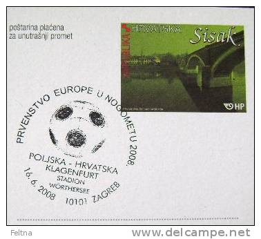 2008 CROATIA CANCELATION ON POSTAL CARD CROATIA - POLAND MATCH ON UEFA EURO 08 SOCCER FOOTBALL FUSSBALL - Eurocopa (UEFA)
