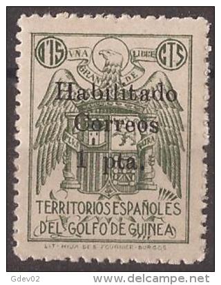 GUI259H-L4164TEFP.Guinee. Guinea  Española.SELLOS FISCALES P/ CORREOS.1939/41.(Ed  259H**).sin Charnela.RARO.MAGNIFICO - Fiscali-postali