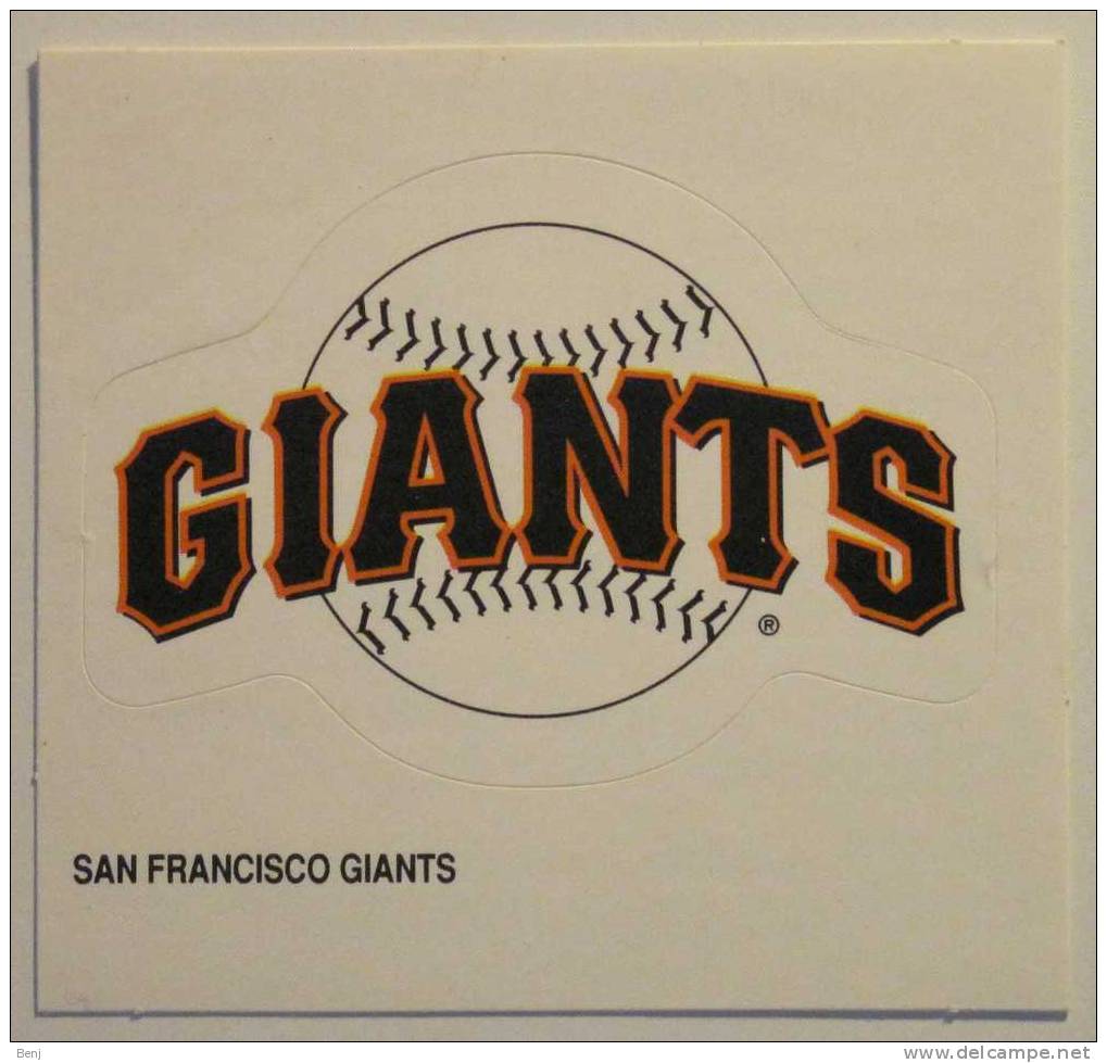 Autocollant Des SAN FRANCISCO GIANTS (baseball) - San Francisco Giants