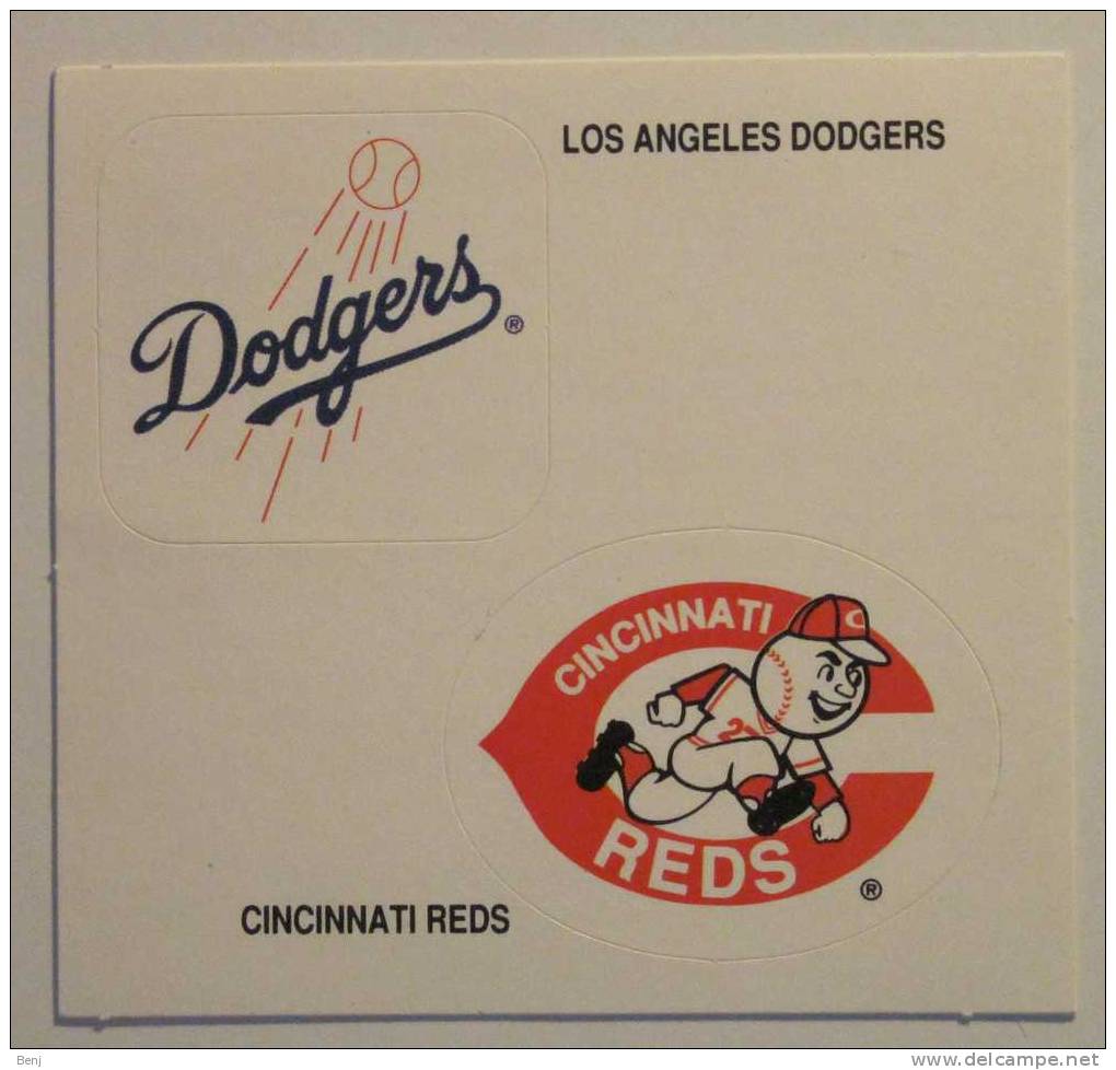 Autocollant Des LOS ANGELES DODGERS Et Des CINCINNATI REDS (baseball) - Los Angeles Dodgers