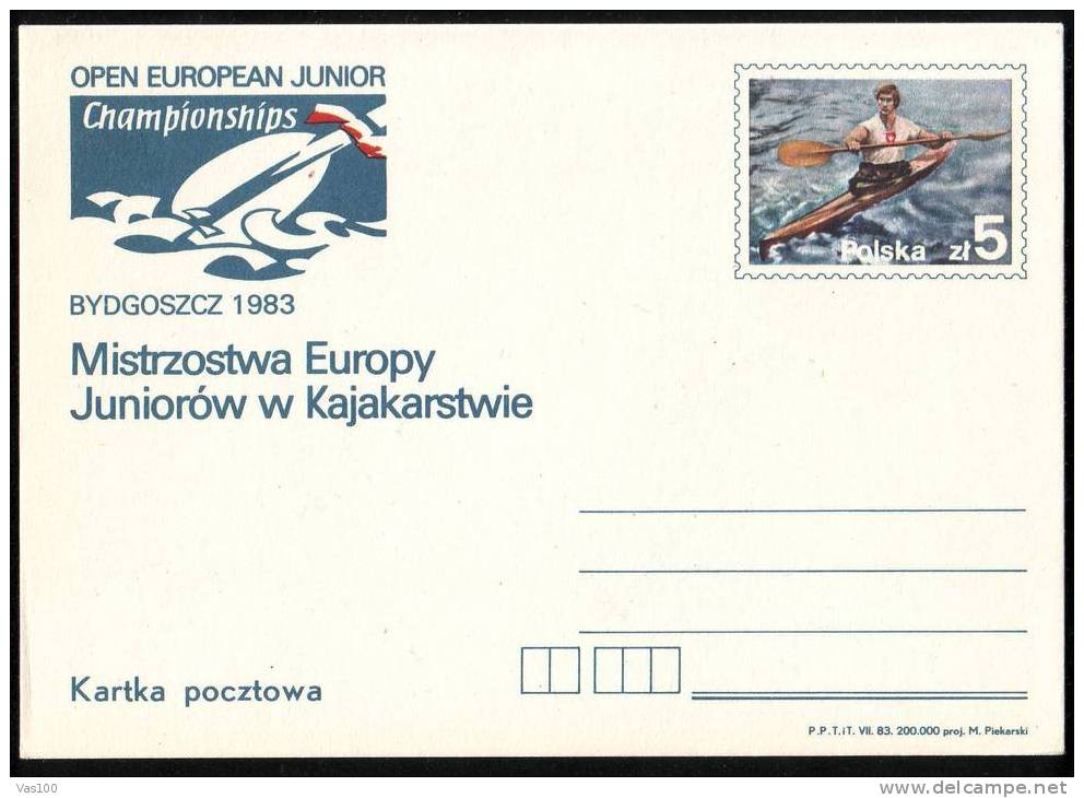 ROWING RARE PC STATIONERY  1983  POLAND - Canoë