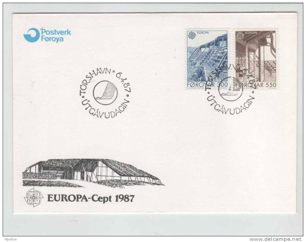 Faroe Islands FDC 6-4-1987 EUROPA CEPT Complete Set With Cachet - 1987