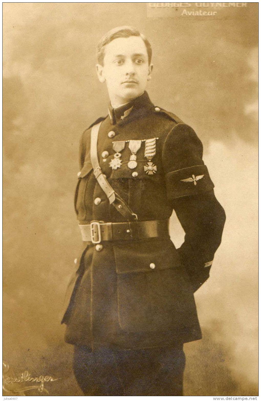 AVIATION MILITAIRE Portrait De L'aviateur Georges Guynemer D'après Reutlinger - Airmen, Fliers