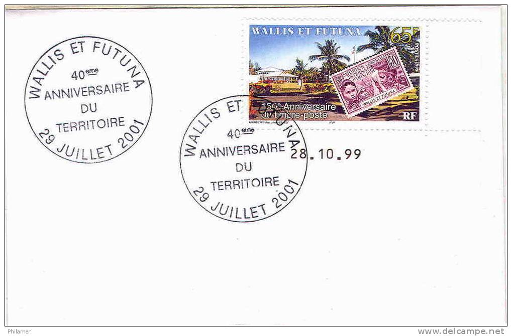 Wallis Et Futuna, Cachet Commemoratif 40 Anniversaire Territoire 29 Juillet 2001 + Coin Date, TBE - Autres & Non Classés