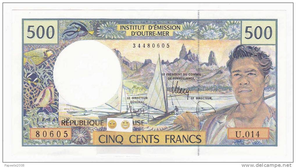 Polynésie Française - 500 FCFP - Alphabet U.014 / 2010 / Signatures Barroux-Noyer-Besse - Neuf  / Jamais Circulé - Territoires Français Du Pacifique (1992-...)