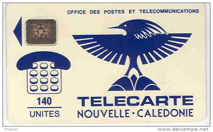 Caledonie Telecarte Cagou Bleu 140 Unités,  Numéro Grand Embouti, NC 3, Côte 60 Euros, Très Bon état - Polynésie Française