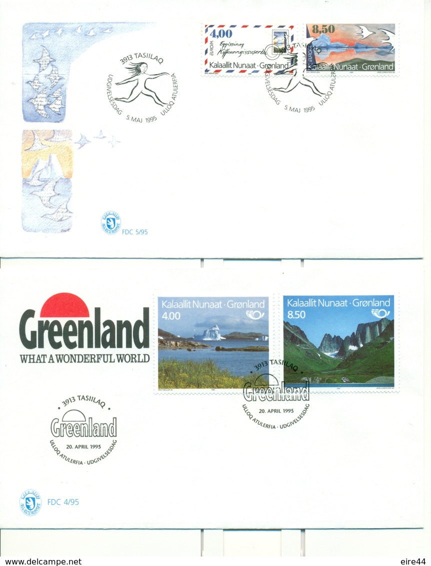 Greenland 1995 7 FDC Christmas United Nations Europa Training College - FDC