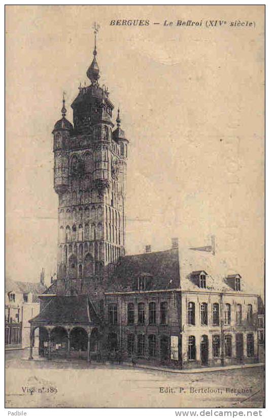 Carte Postale 59. Bergues Le Beffroi Trés Beau Plan - Bergues