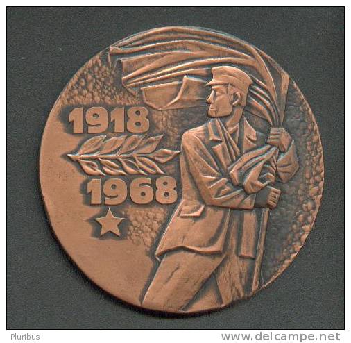 USSR RUSSIA 1918-1968  TABLE MEDAL 70 ANNIVERSARY OF Commune Of Workpeople Of ESTONIA - Rusland