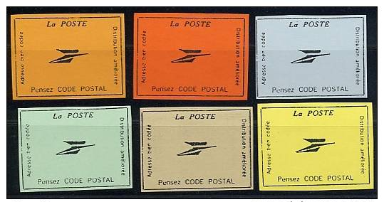 WV1014  - 6 VIGNETTES PORTE TIMBRE  De Différentes Couleurs émises En 1985  Pour Inciter à Utiliser Le Code Postal - Filatelistische Tentoonstellingen