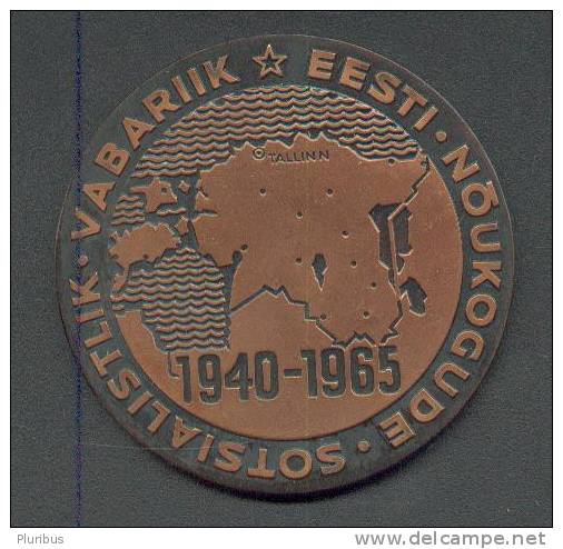 USSR RUSSIA 1940-1965  TABLE MEDAL 25th ANNIVERSARY OF ESTONIAN SOVIET REPUBLIC - Russia