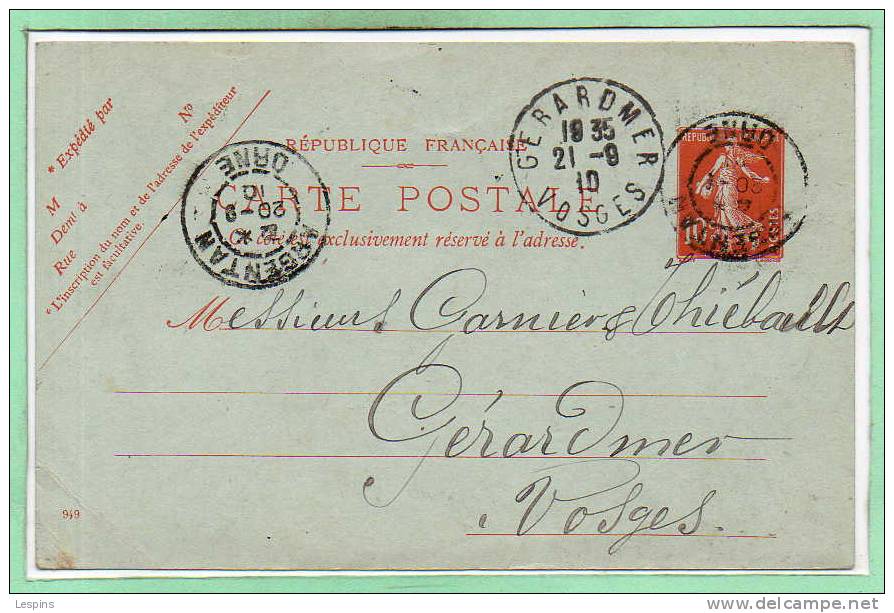 80 Entiers Postaux - 10 Centimes - Cartoline Postali E Su Commissione Privata TSC (ante 1995)