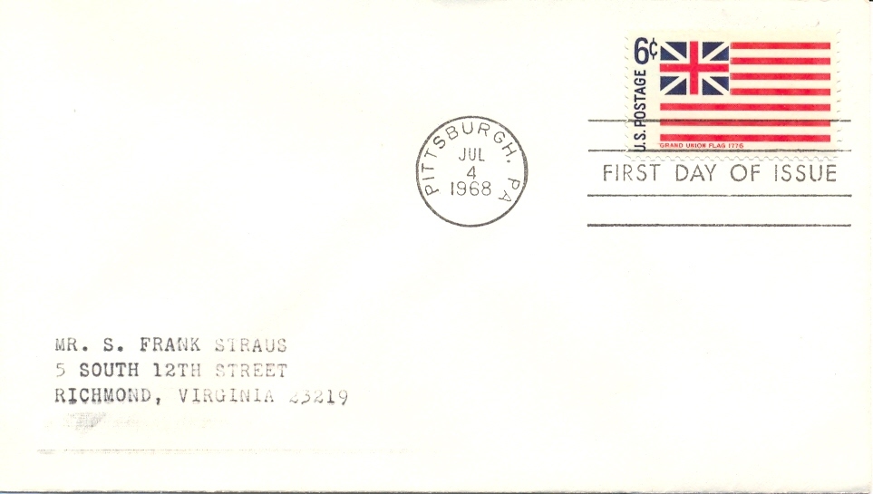 USA 1968 FDC Historic Flag Grand Union - Briefe