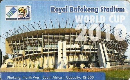 SOUTH AFRICA Used Phonecard/ Gebruiklte Telefoonkaart "2010 SOCCERSTADIUM ROYAL BAFOKENG" - Sport