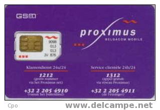 # Carte A Puce Gsm Belgique - Proximus 5   - Tres Bon Etat - - Cartes GSM, Recharges & Prépayées