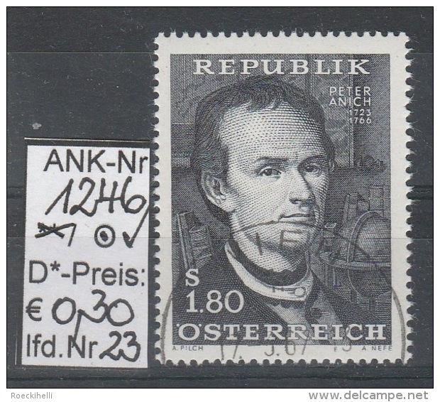 1.9.1966 - SM "200. Todestag von Peter Anich" - o gestempelt - siehe Scan  (1246o  01-28)