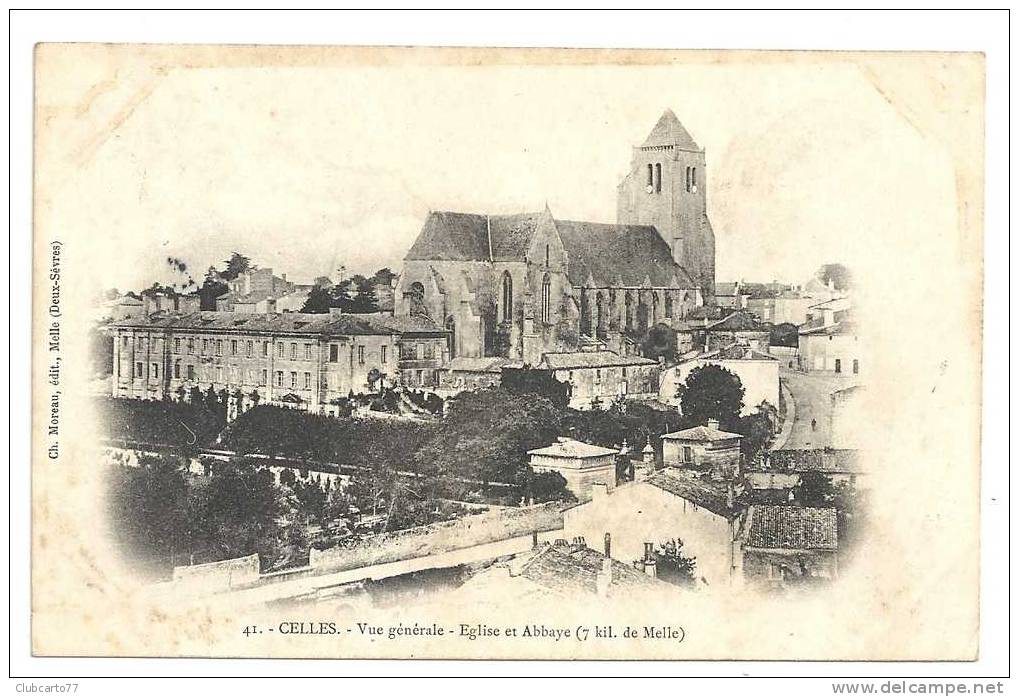 Celles-sur-Belle (79) : Vue Générale Sur Le Bourg Au Niveau De L'église Et L'abbaye Env 1905. - Celles-sur-Belle