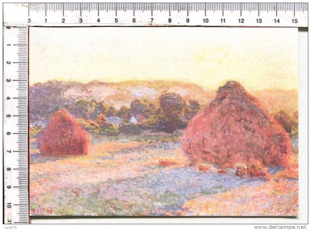 MEULES, FIN D´ETE, EFFETS DU SOIR - 1891 -  Claude Monet - 1840-1926  -  Carte Double - Peintures & Tableaux