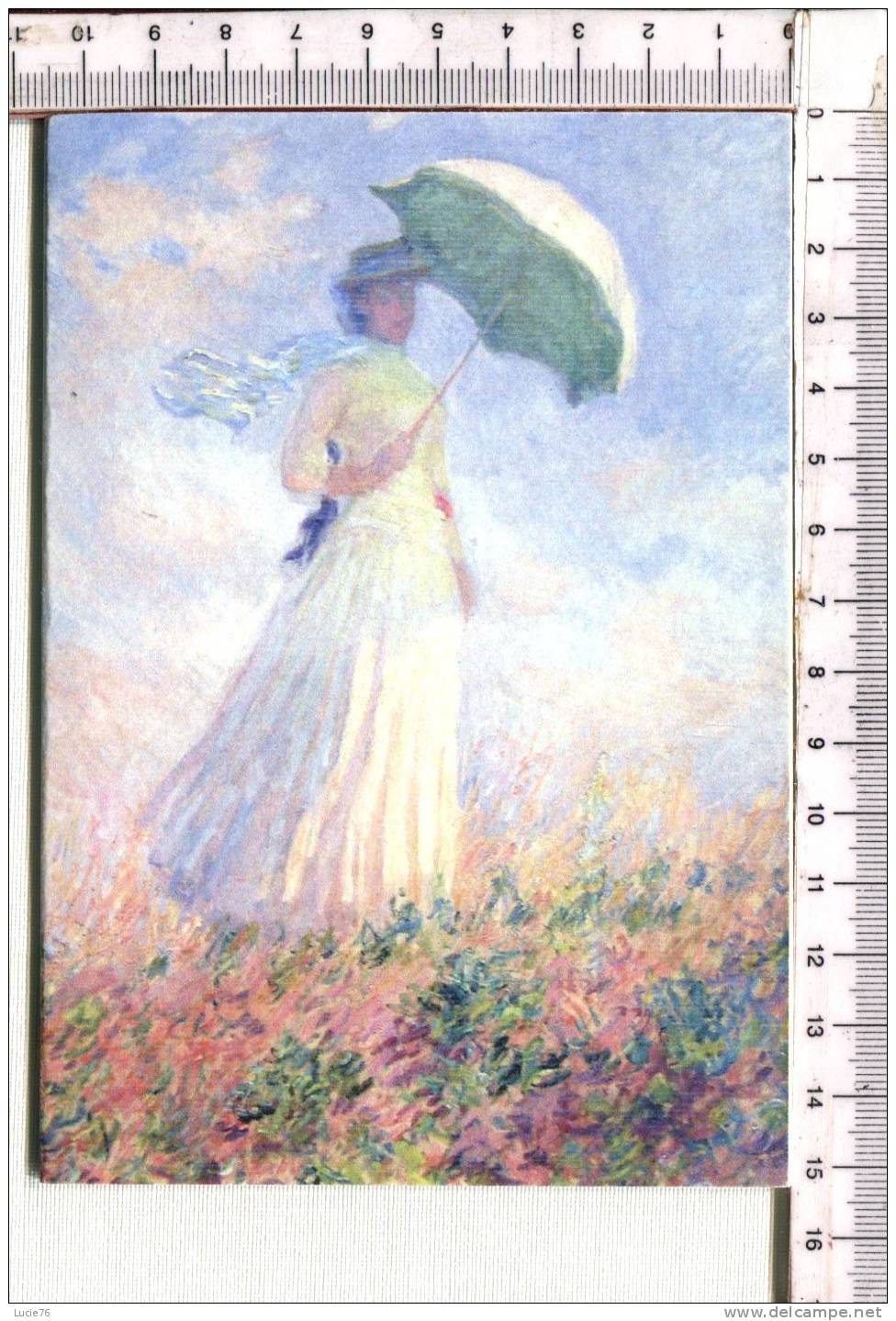 Femme à L´Ombrelle Tournée Vers La Gauche  - 1886  -  Claude Monet - 1840-1926  -  Carte Double - Peintures & Tableaux