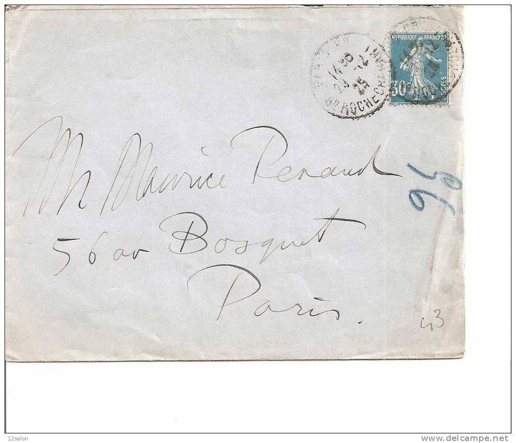 (43) Lettre De PARIS Avec 192 - 1906-38 Säerin, Untergrund Glatt