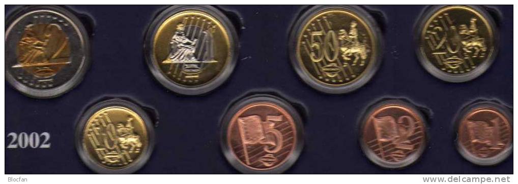 Probe-Satz 2002 Papst Paul VI. Vatikan Komplett 8 Münzen Prägefrisch 50€ In Münzdosen Als Entwurf Coin 1C-2EURO Vaticano - Abarten Und Kuriositäten