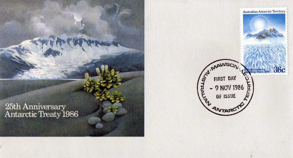 Australian Antarctic Territory 1986 25th Anniversary Treaty FDC - FDC