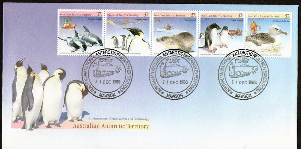 Australian Antarctic Territory 1988 Environment, Conservation & Technology FDC Mawson Base - FDC