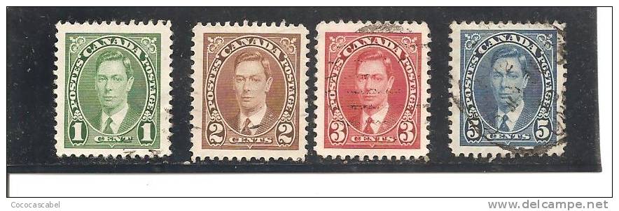 Canadá. Nº Yvert  190-92, 194 (usado) (o). - Used Stamps