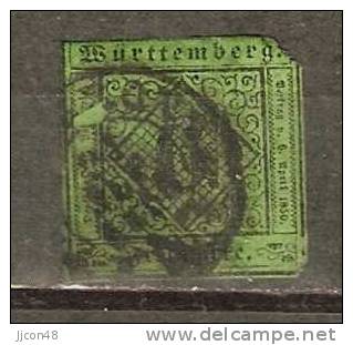 Germany (Wurttemberg 1851 (o) Mi.3  (Heilbronn 31 Sep 1855) - Usati