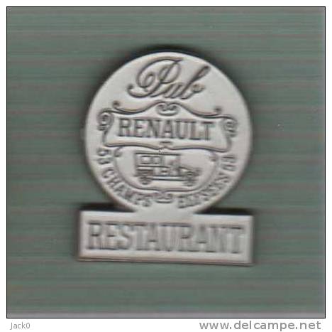 Pin´s  Automobiles  RENAULT  Pub  RENAULT  53, Champs  Elysées  RESTAURANT - Renault