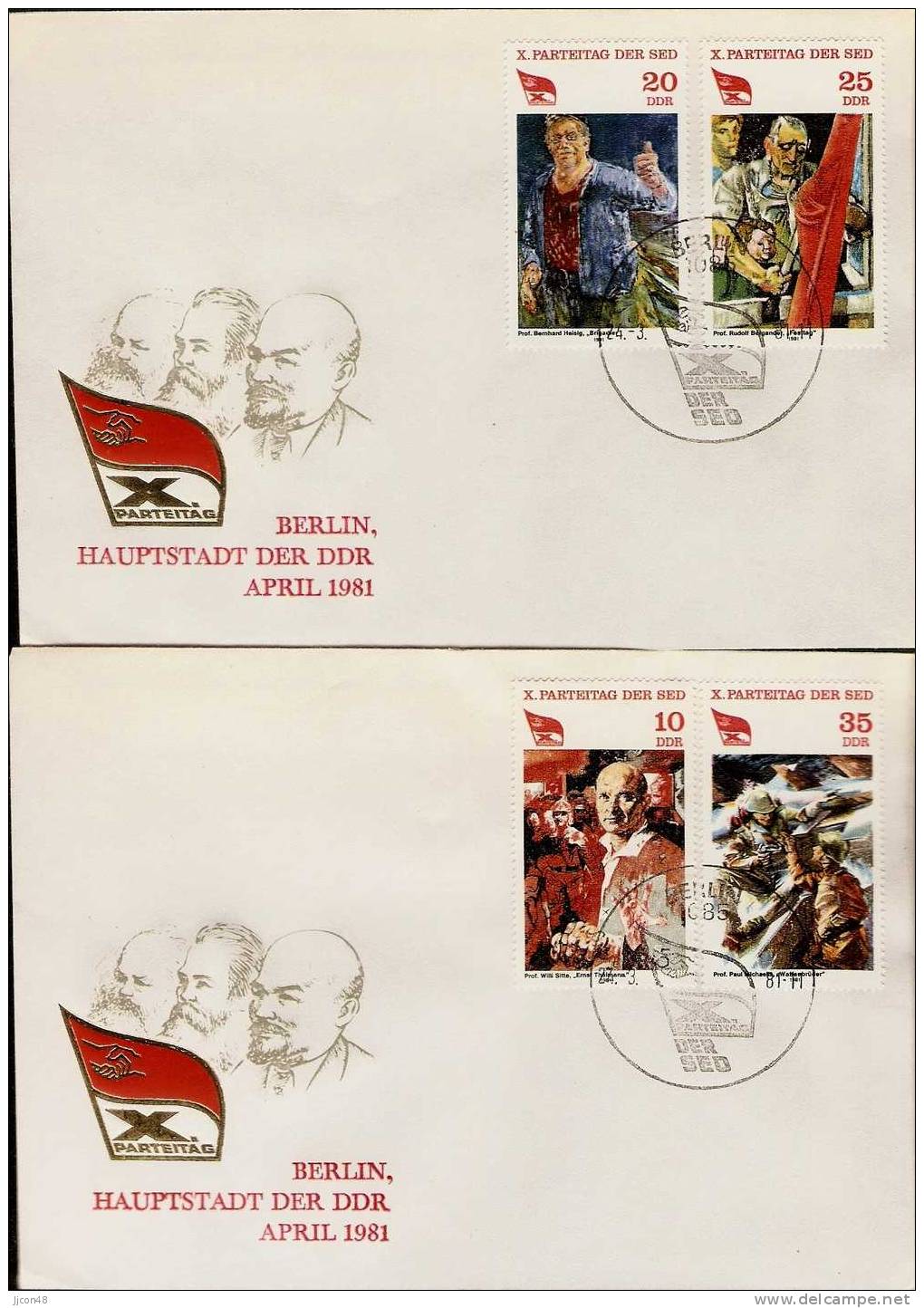 Germany (DDR) 1981 Parteitag Der Sozialistiachen Einheitspartei  Mi.2595-2598  FDC - Other & Unclassified