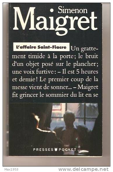 Simenon Maigret -- L'affaire Saint-Fiacre -  Pocket N° 1333 - Simenon
