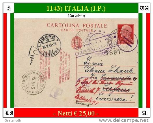 Milano-01143 - Intero Postale Da 75 Centesimi - - Stamped Stationery