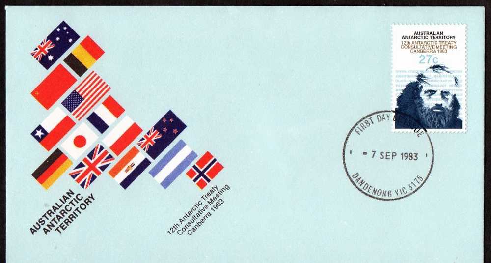 Australian Antarctic Territory 1983 Treaty Meeting FDC Dandenong, Vic - FDC