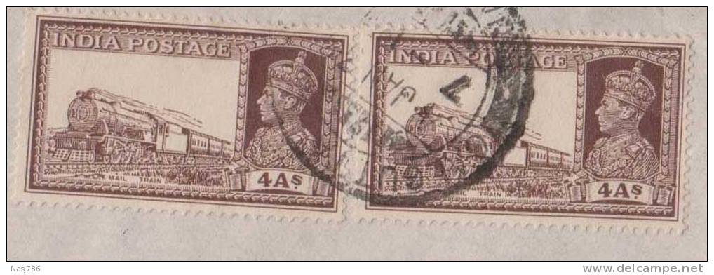 Br India King George V, Bearing On Commercial Cover, Train, Locomotive, Railway, Sent To Reunion, India - 1911-35 King George V