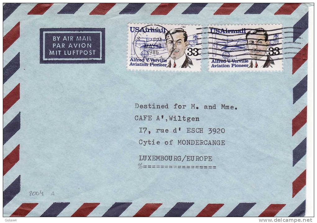 2004# ETATS UNIS Lettre Obl WINONA MINNESOTA 1986 à Destination De MONDERCANGE LUXEMBOURG COVER - Covers & Documents