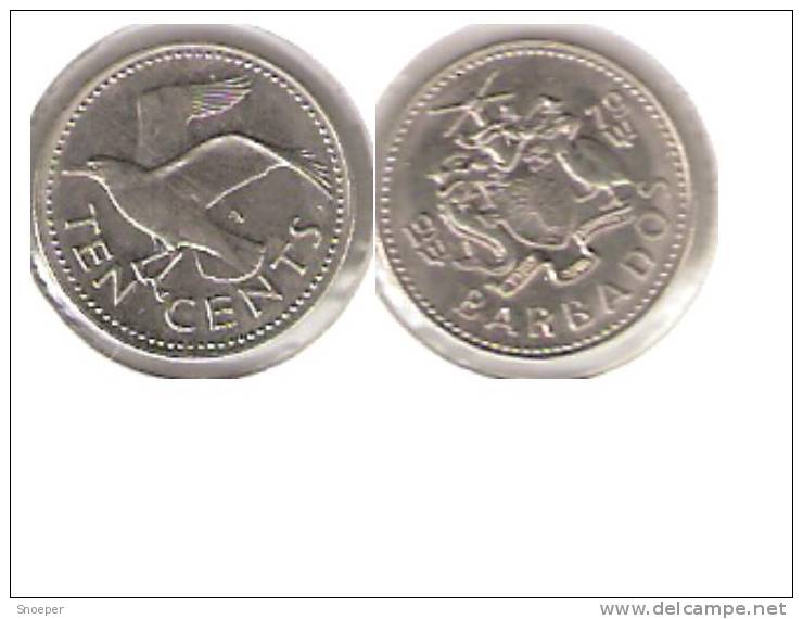 *barbados 10 Cents 1979  Km12,  Bu !!!!!  * - Barbades